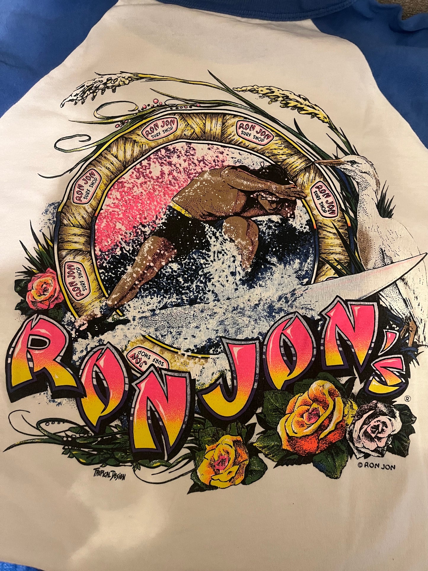 RONJON SURF SHOP Raglan Sleeve Tee (men's M相当)