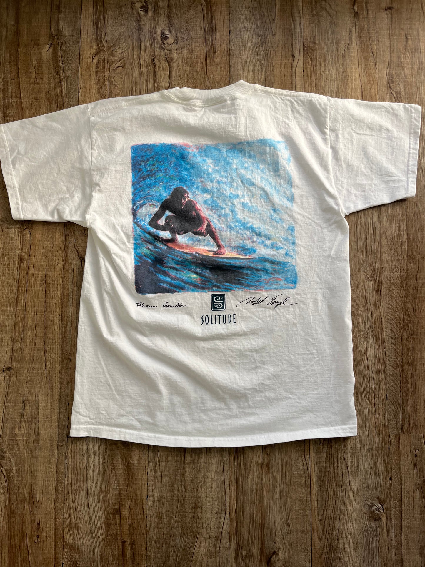 【Solitude】90's vintage surf the waterman series Shaun Tomson T-shirt （men's L）※カード付き