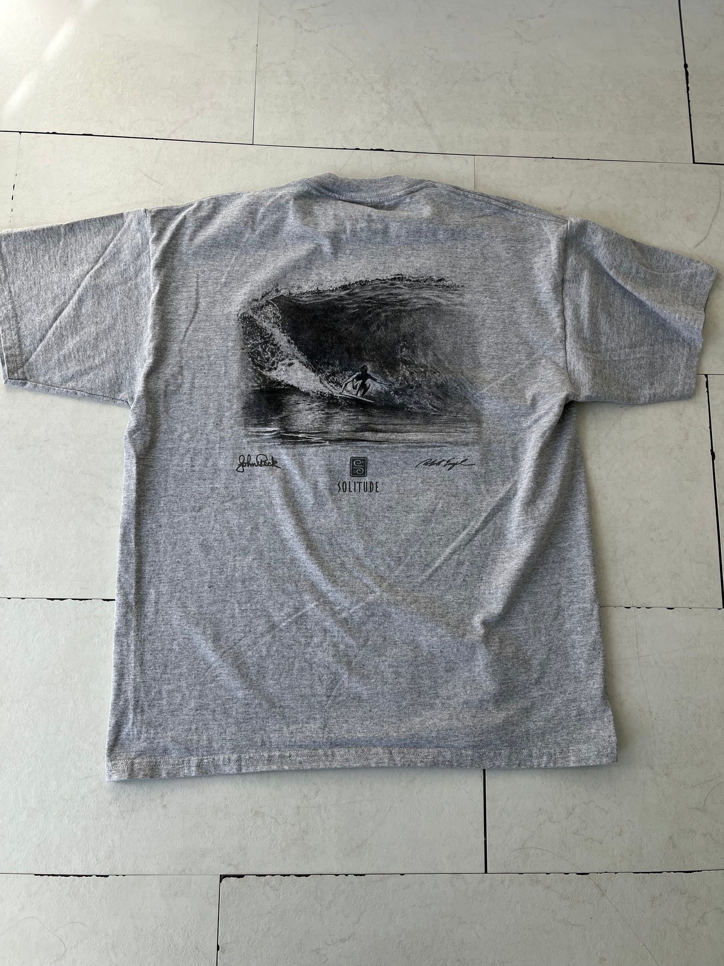 【Solitude】00's Y2K surf the waterman series John Peck gray T-shirt （men's L) ※カード付き