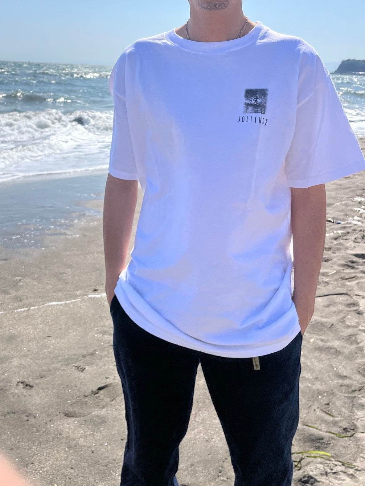 【Solitude】00's Y2K surf the waterman series john peck gray T-shirt（men's M）※カードあり