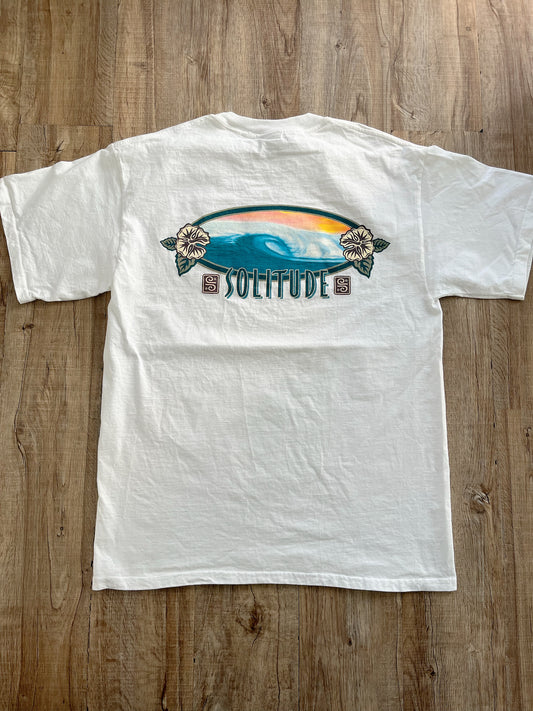 【Solitude】00's Y2K surf Sunset Wave Art T-shirt Shaun Tomson （men's L)