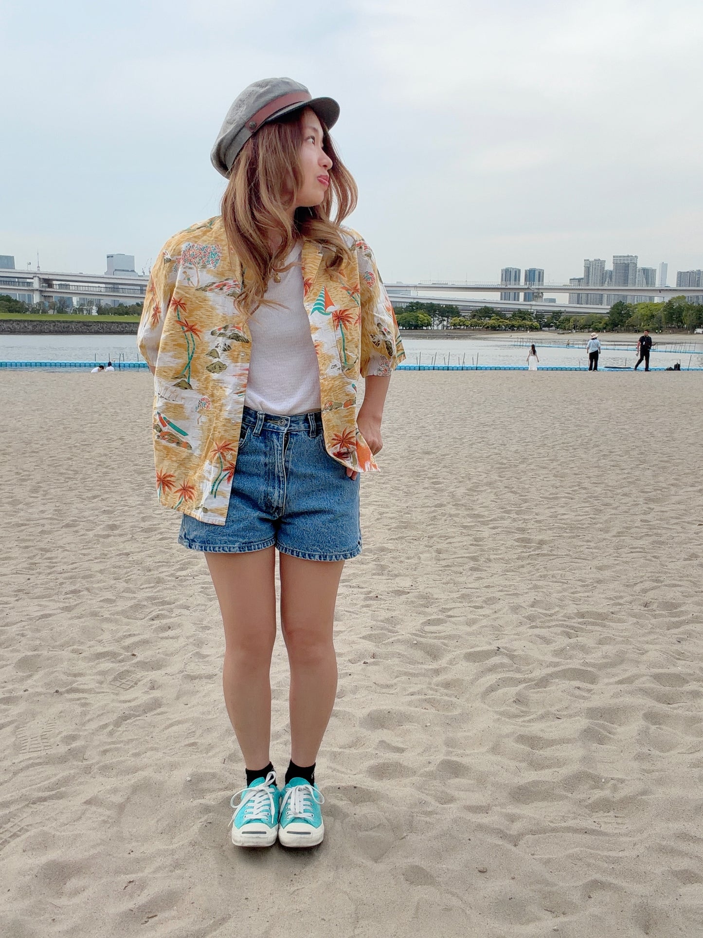 vintage Seascape pattan aloha shirt (women's L相当)