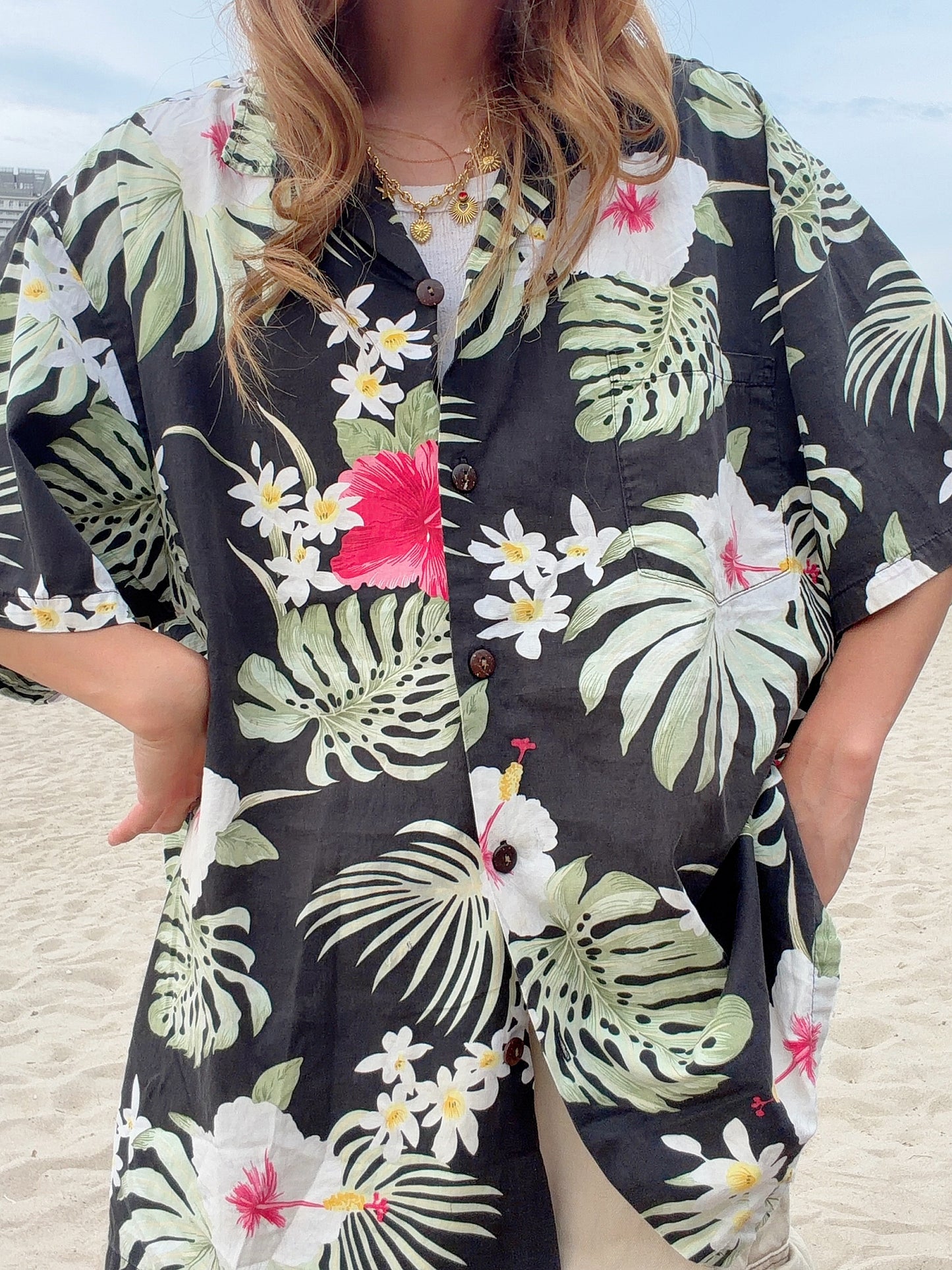 High surf All Over Pattan Cotton Aloha Shirt (men's XL)