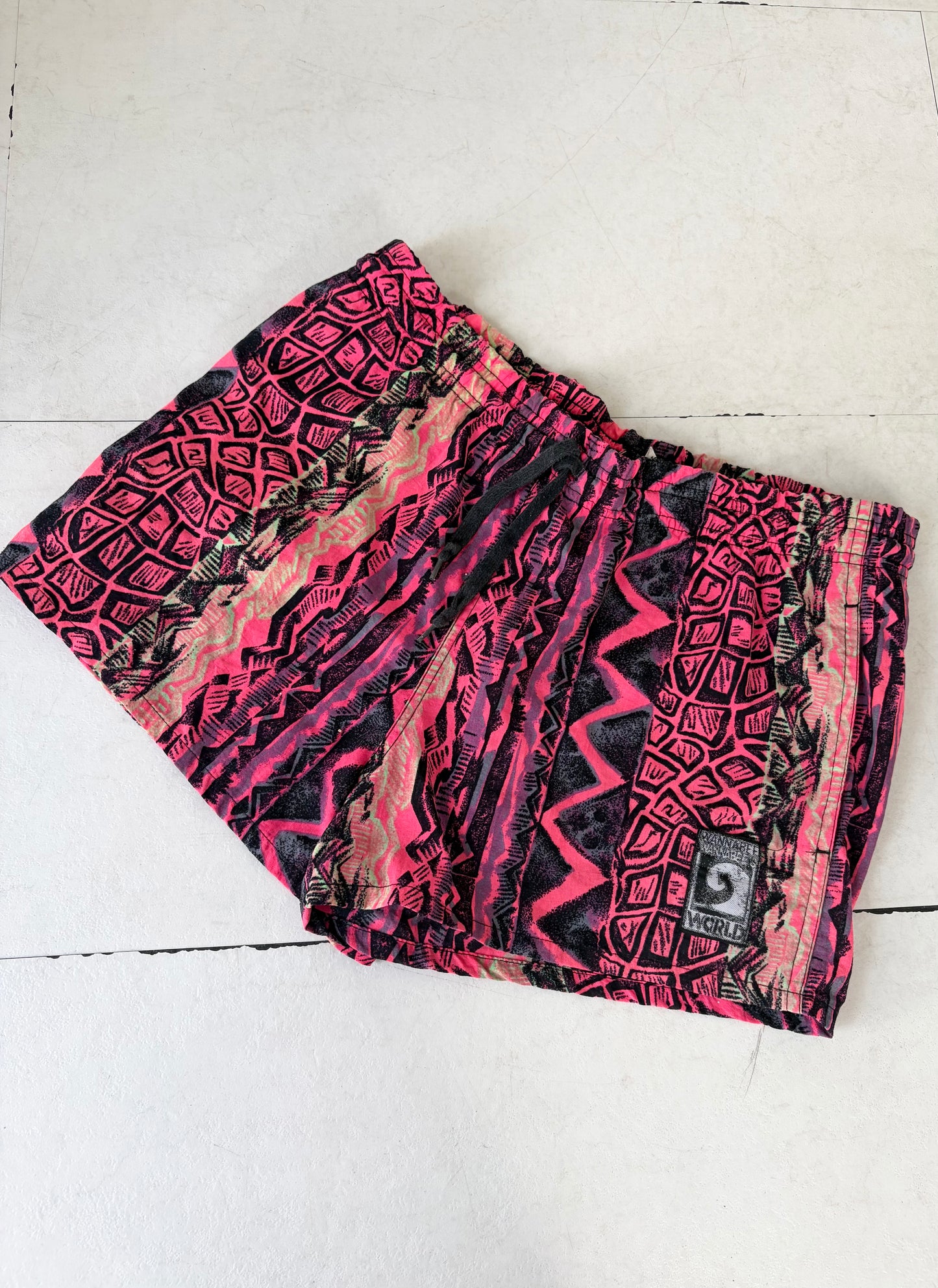 80's wannabee world nylon beach shorts size s