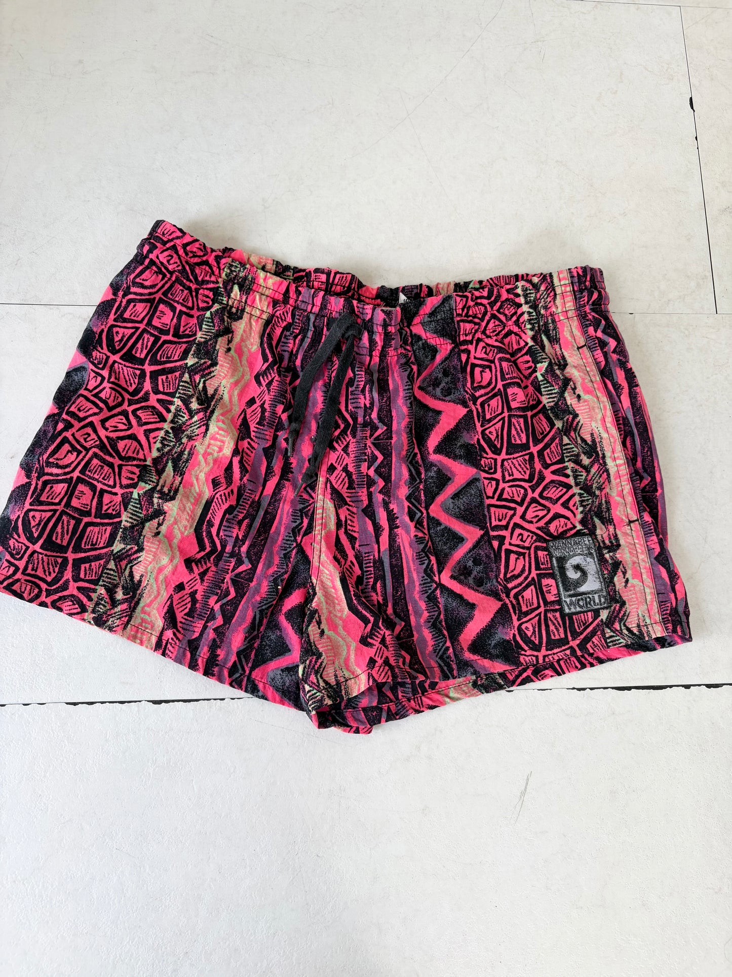 80's wannabee world nylon beach shorts size s