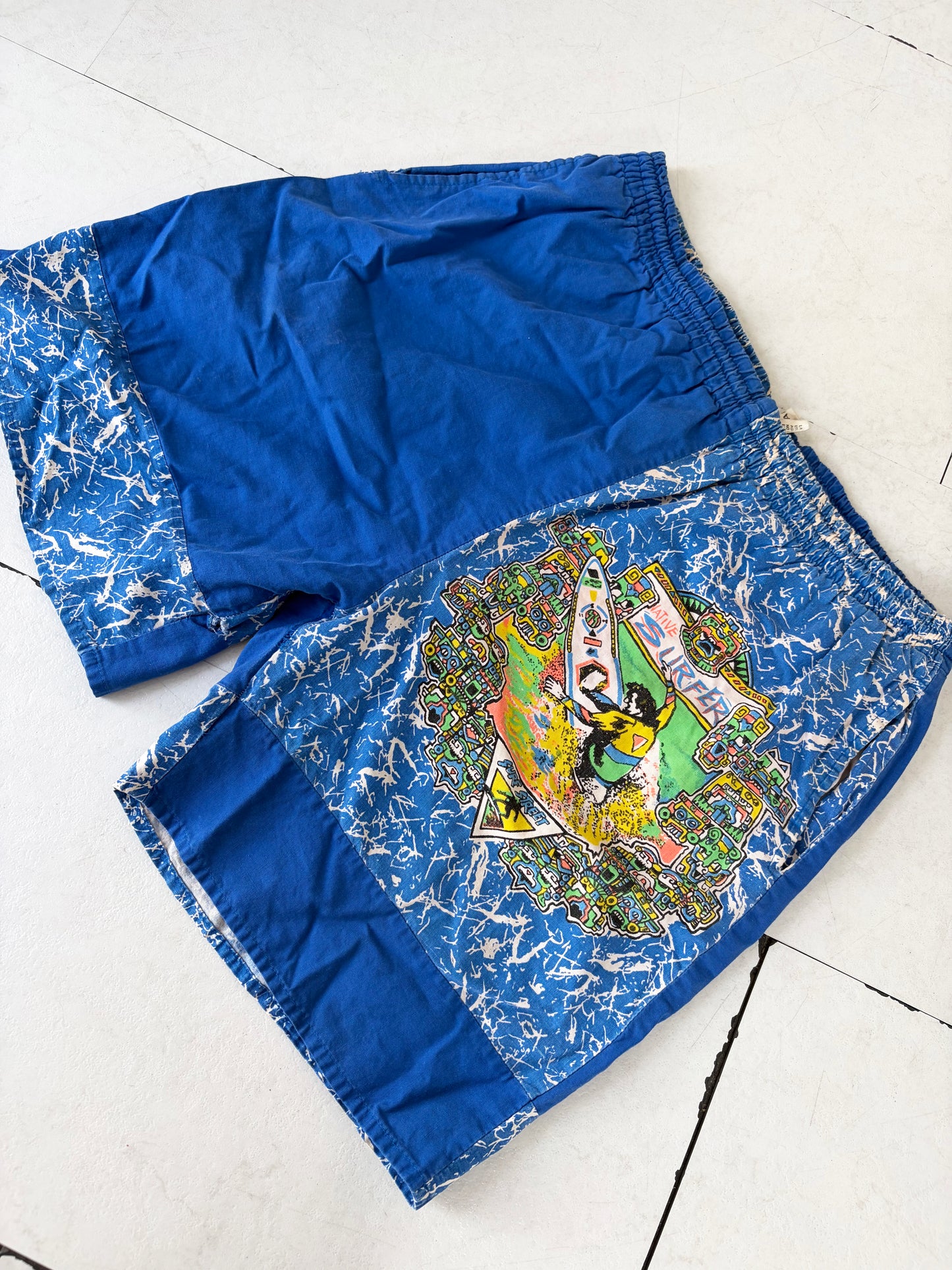 80's euro vintage Native surfer surf street cotton Beach shorts size M