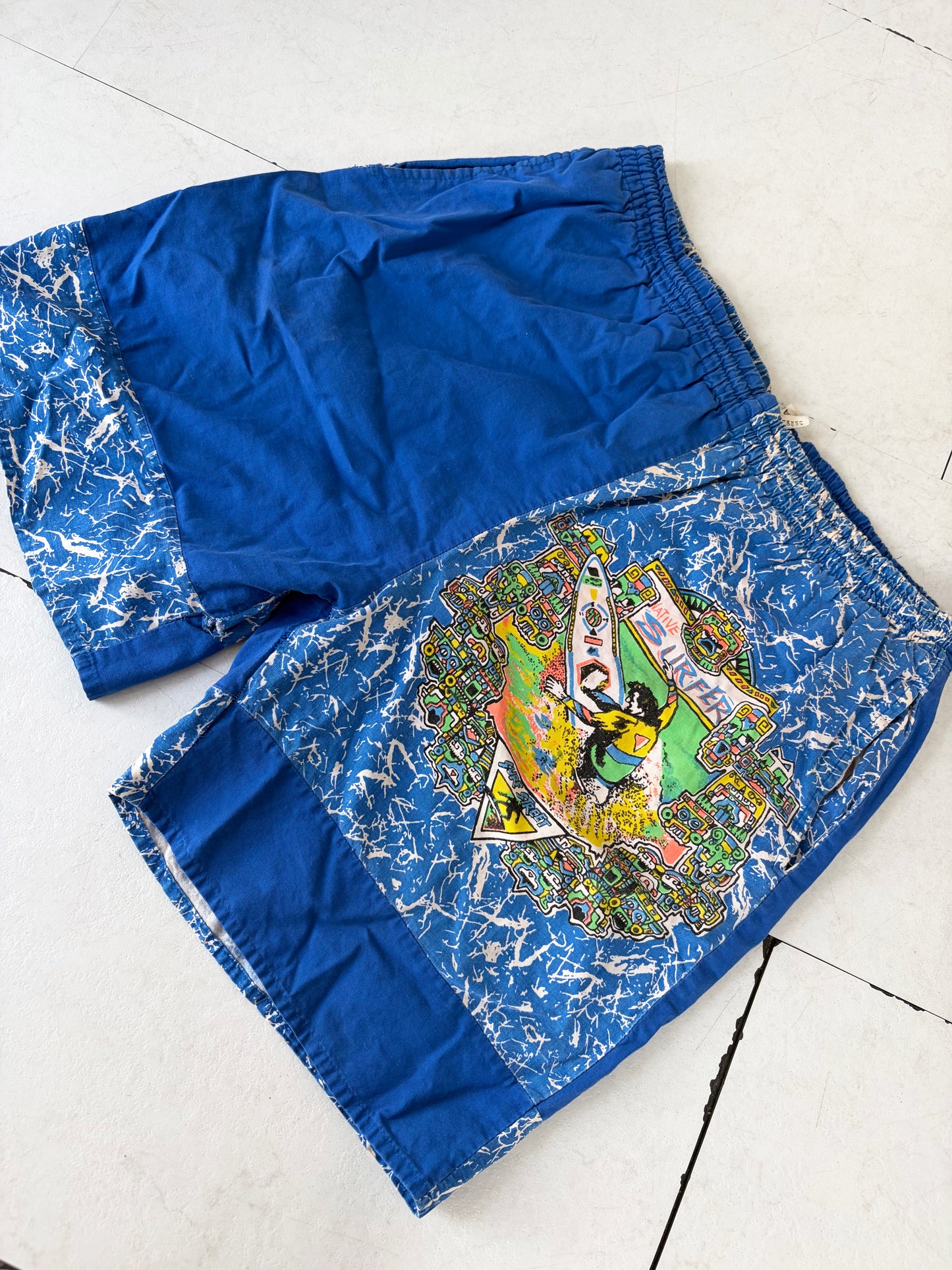 80's euro vintage Native surfer surf street cotton Beach shorts size M