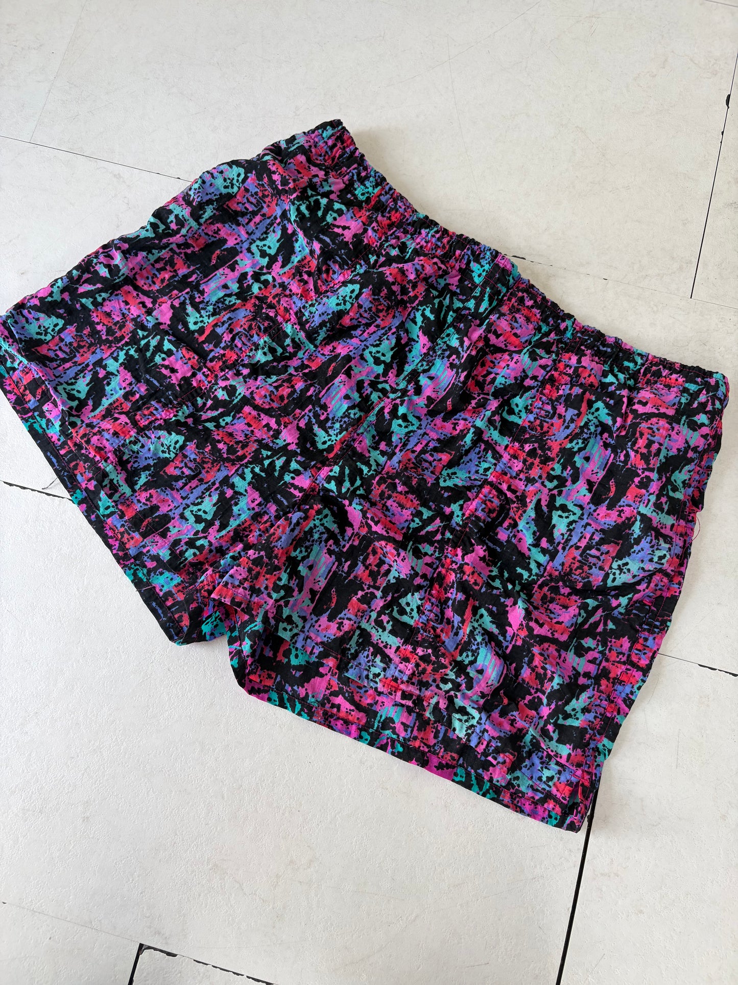 90's Ocean Blue Nylon Beach Shorts men's M（実際はL-XL)