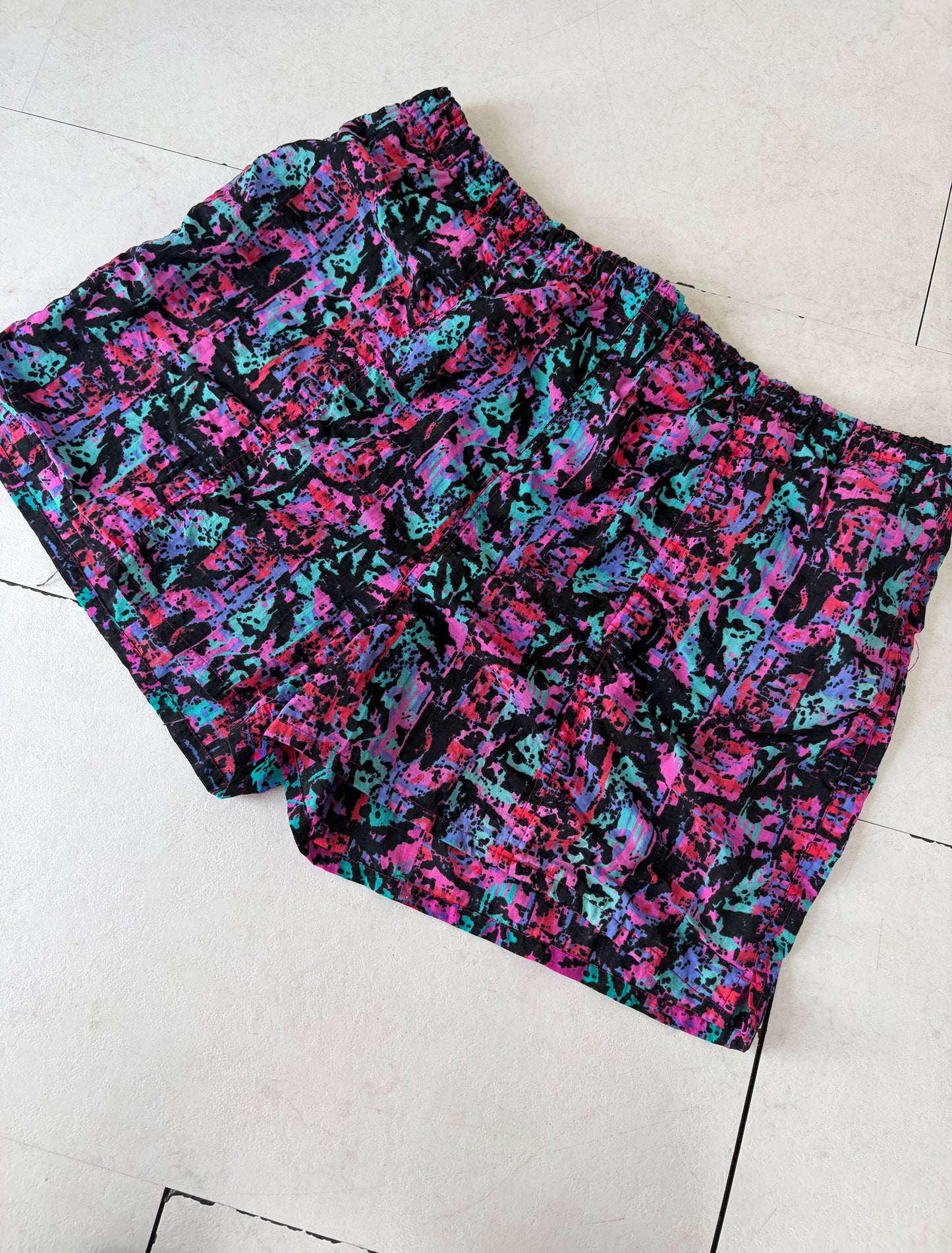 90's Ocean Blue Nylon Beach Shorts men's M（実際はL-XL)