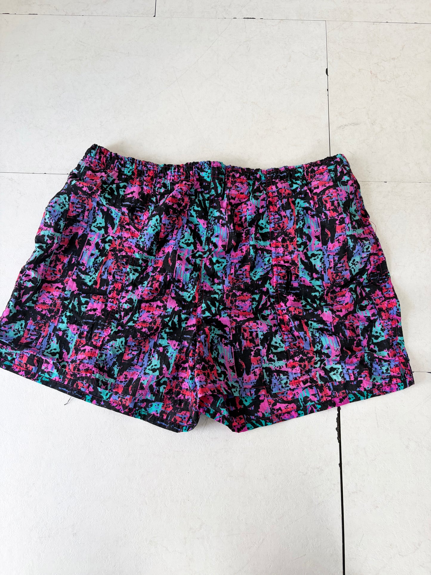 90's Ocean Blue Nylon Beach Shorts men's M（実際はL-XL)