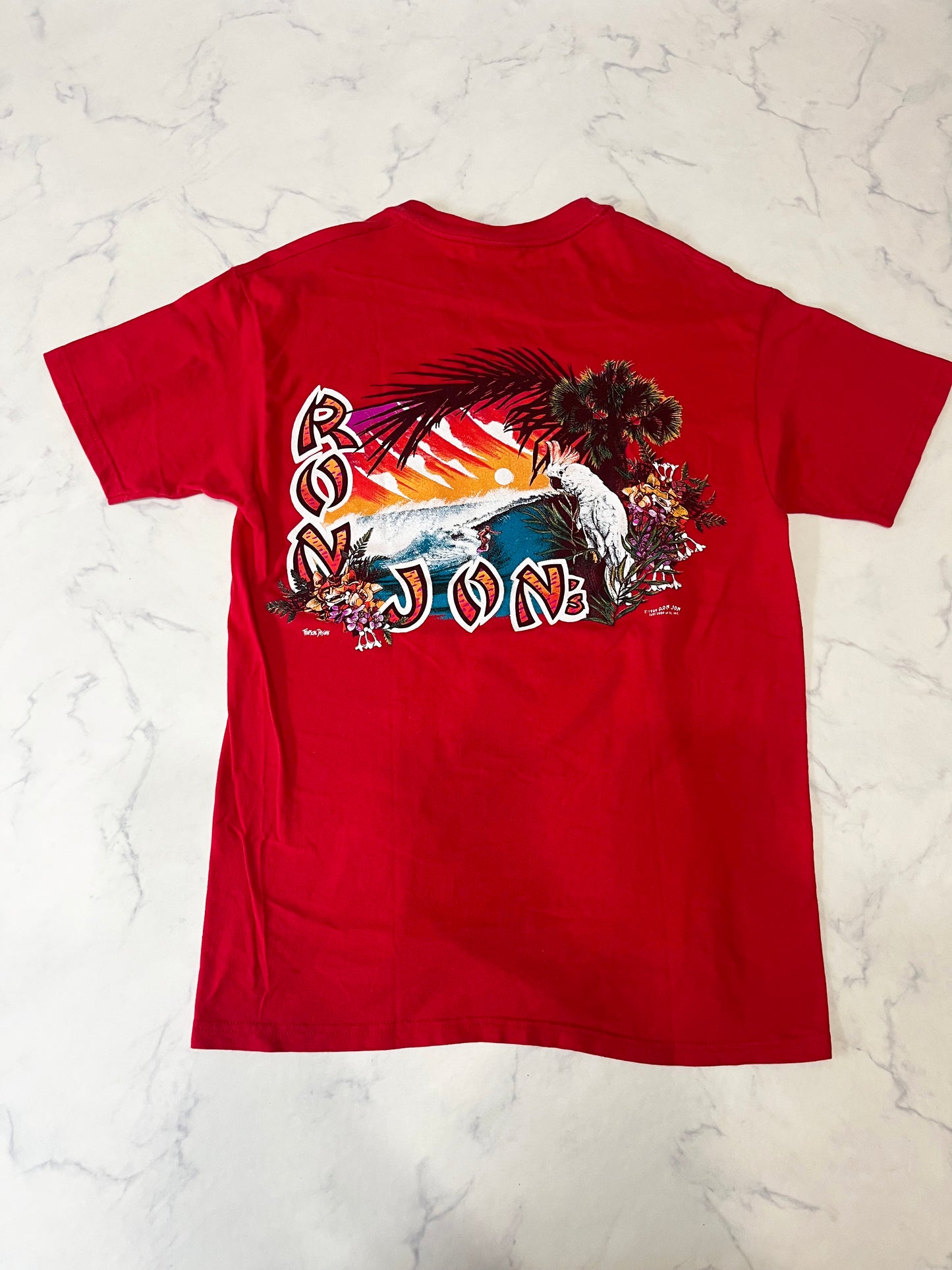 00's RONJON  SURF SHOP ONE AND ONLY Red T-shirt (adult M)