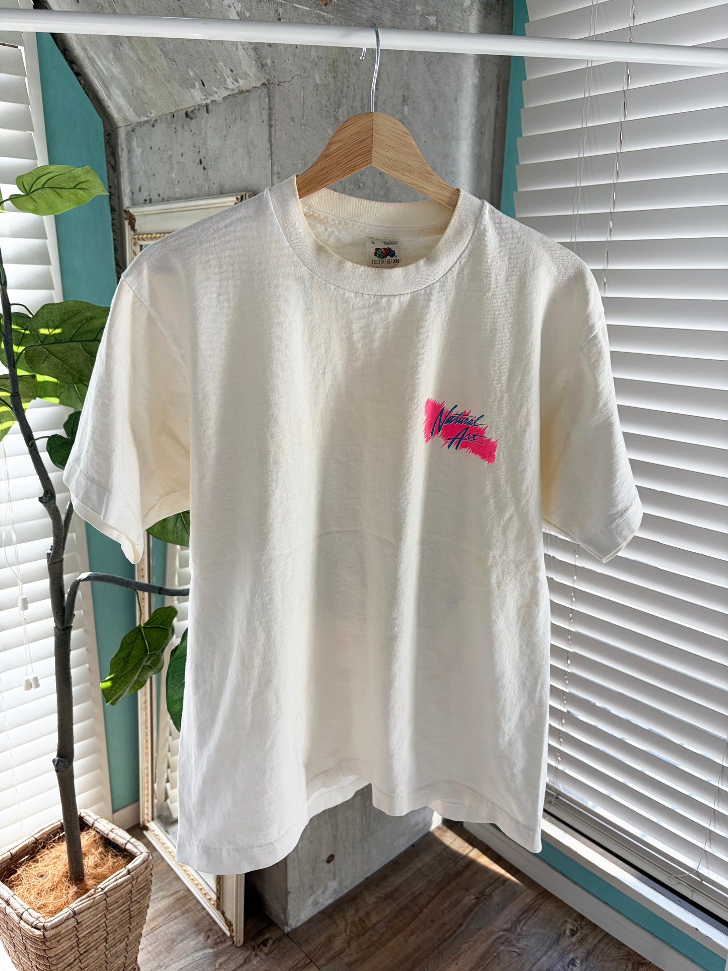 80's Natural art surfboard PRO-AM SURF CONTEST T-shirt (men's L)