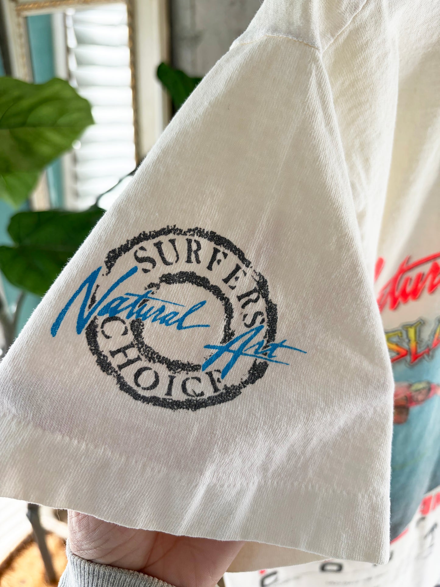 80's Natural art surfboard PRO-AM SURF CONTEST T-shirt (men's L)