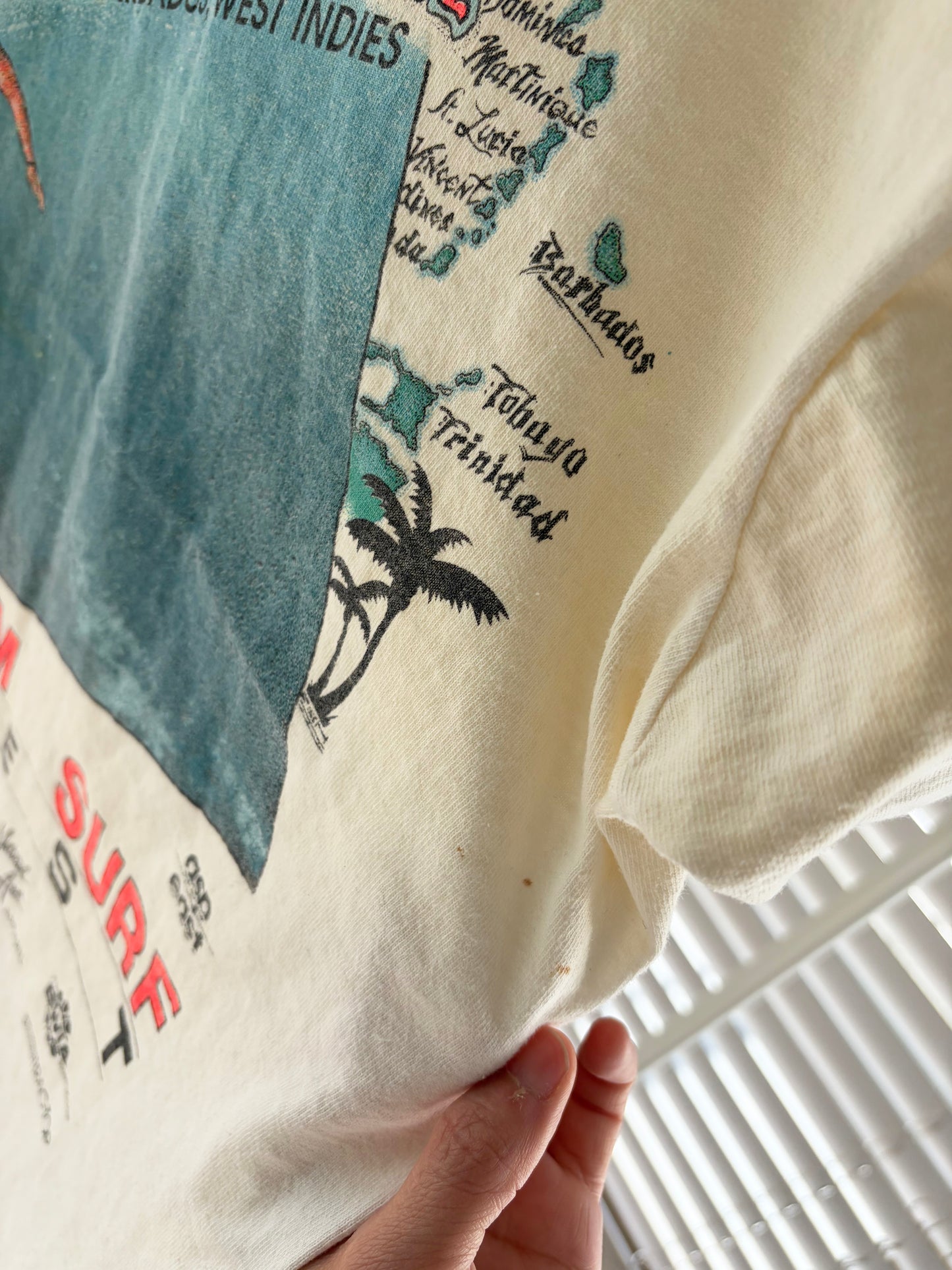 80's Natural art surfboard PRO-AM SURF CONTEST T-shirt (men's L)