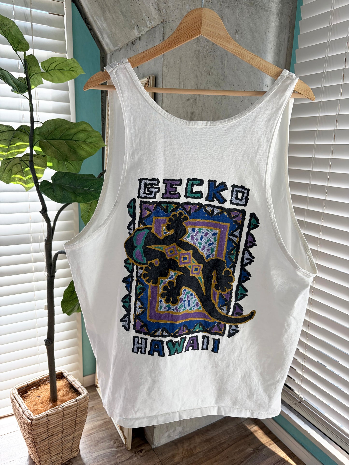 GECKO Hawaii vintage surf tank top (men's XL相当)