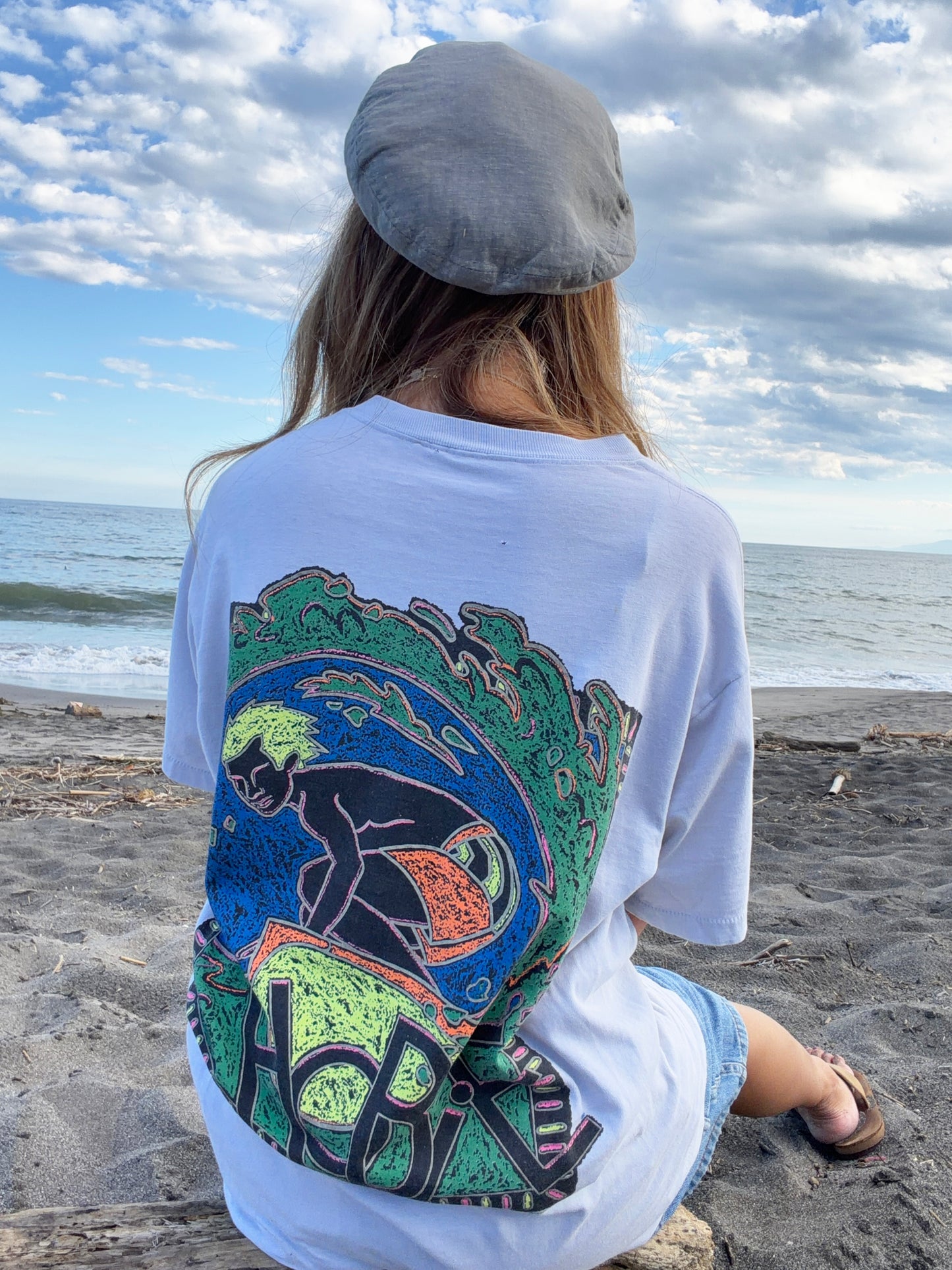 80's Hobie surfing pocket  tee men's M 相当