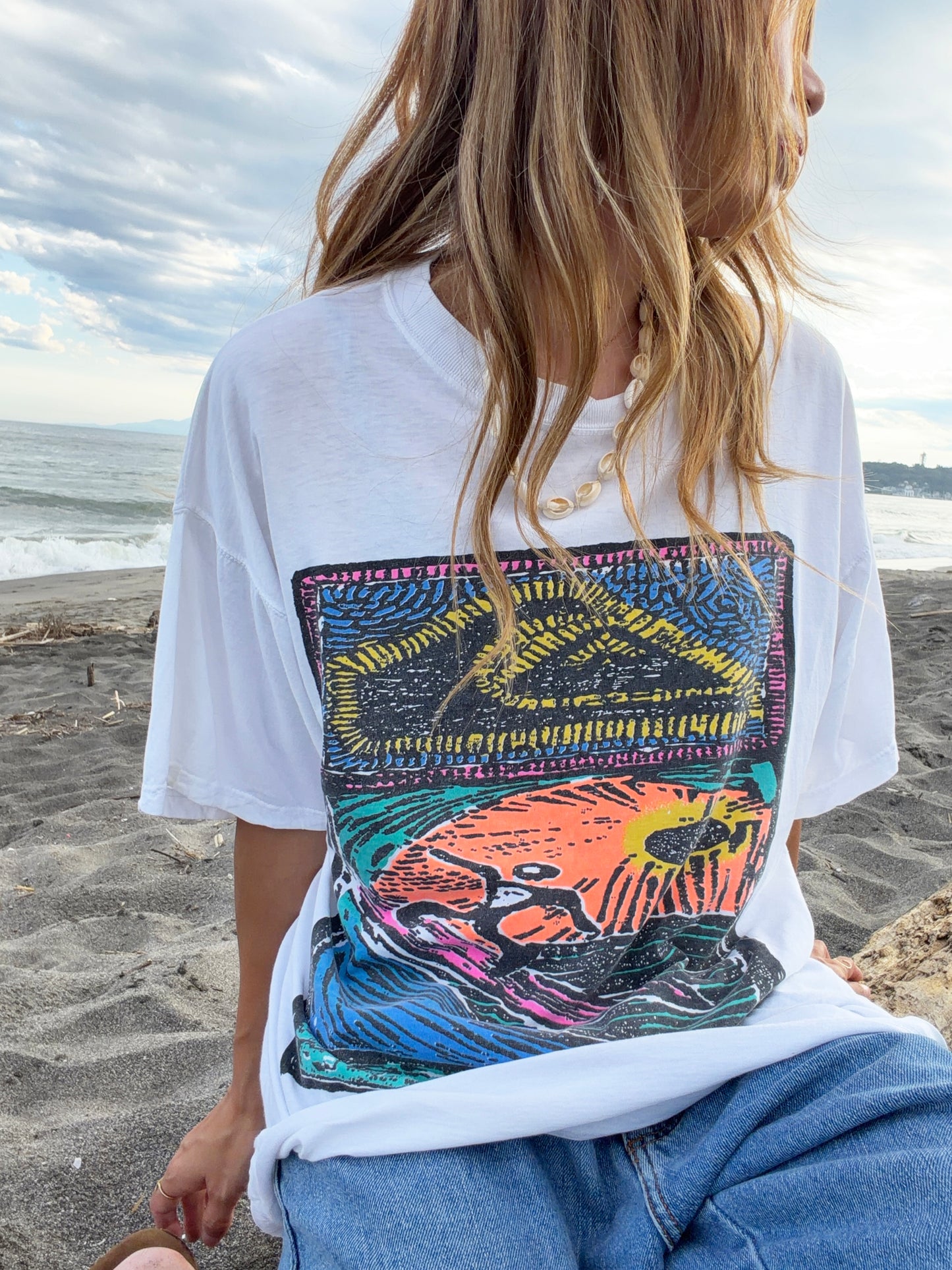 00's quik silver surf tee men's M相当
