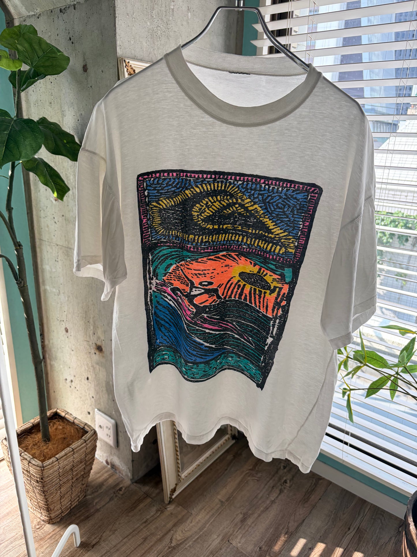 00's quik silver surf tee men's M相当