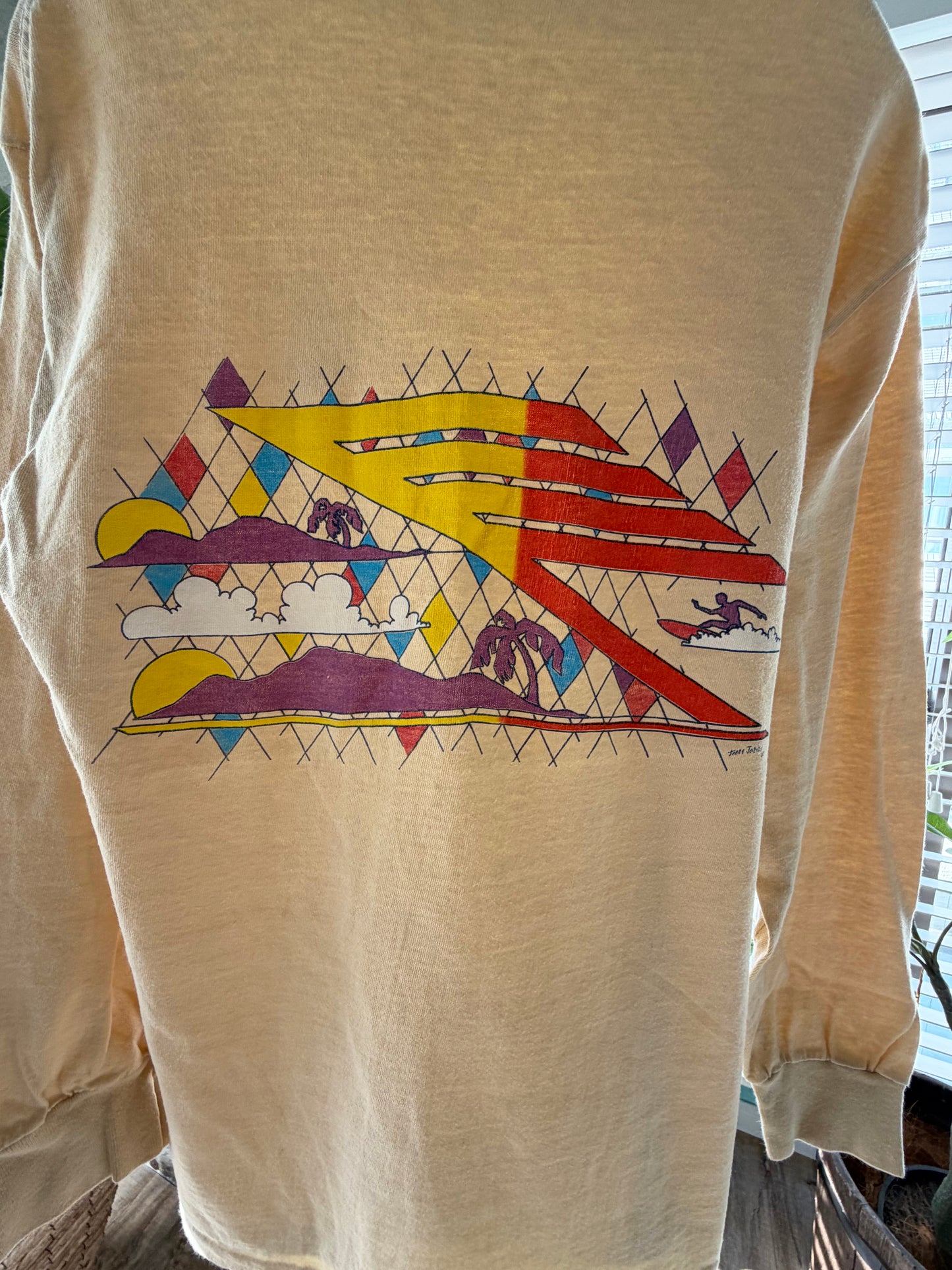 80's Surfing Long Sleeve Tee men's M Made in USA