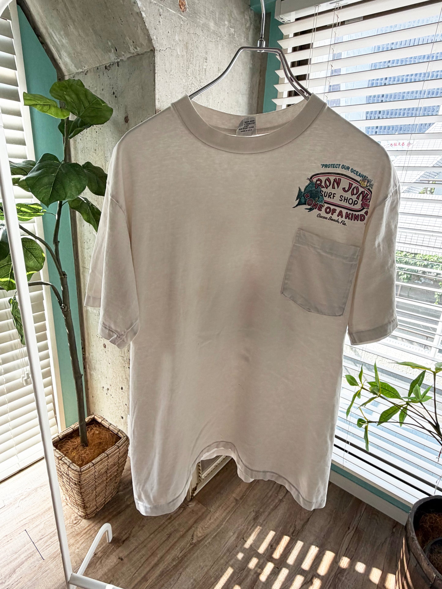 90's Ronjon Surf Shop Protect Our Oceans Pocket Tee size M