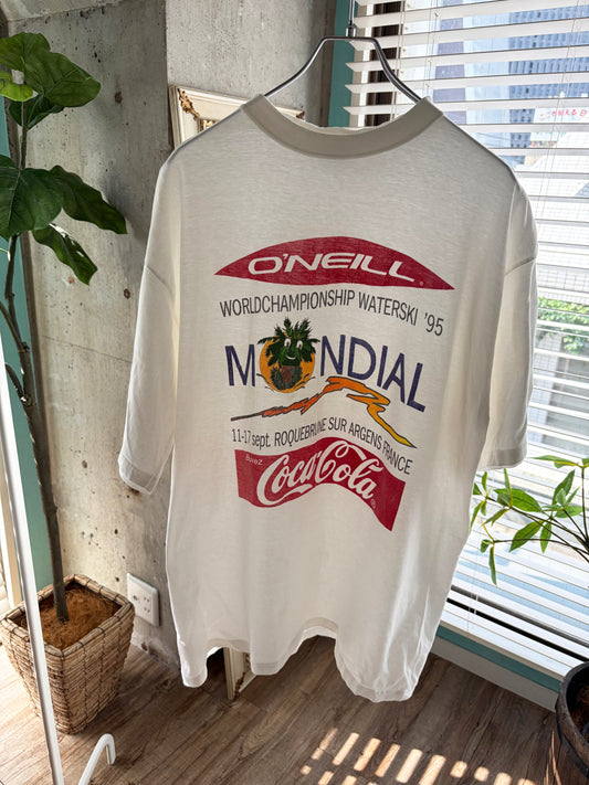 90's O'neill world champion ship water ski '95 Print tee men's XL