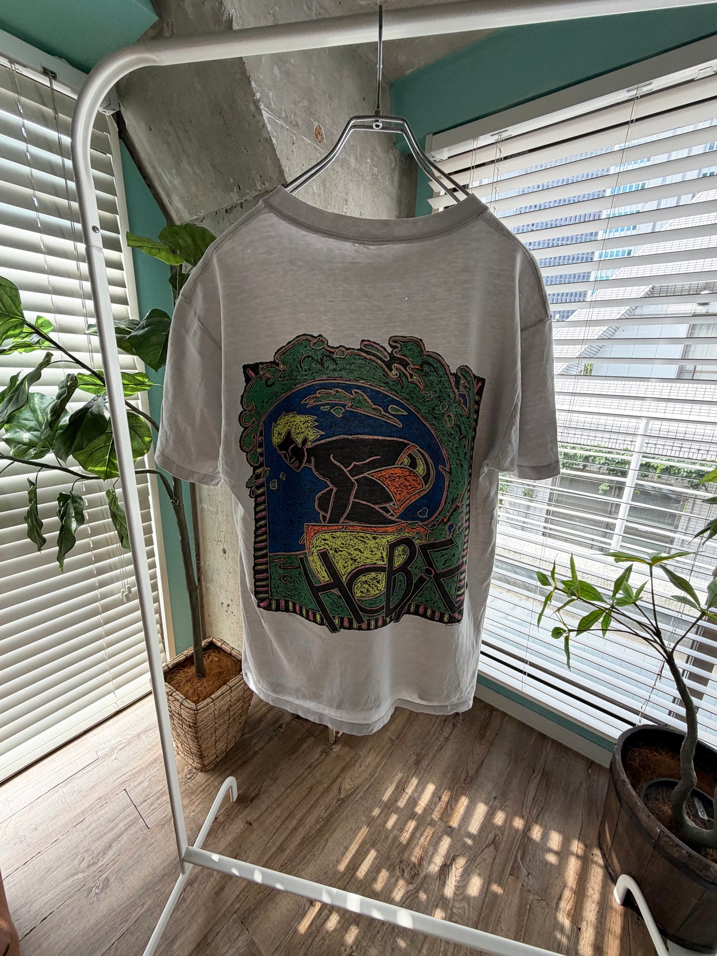 80's Hobie surfing pocket  tee men's M 相当