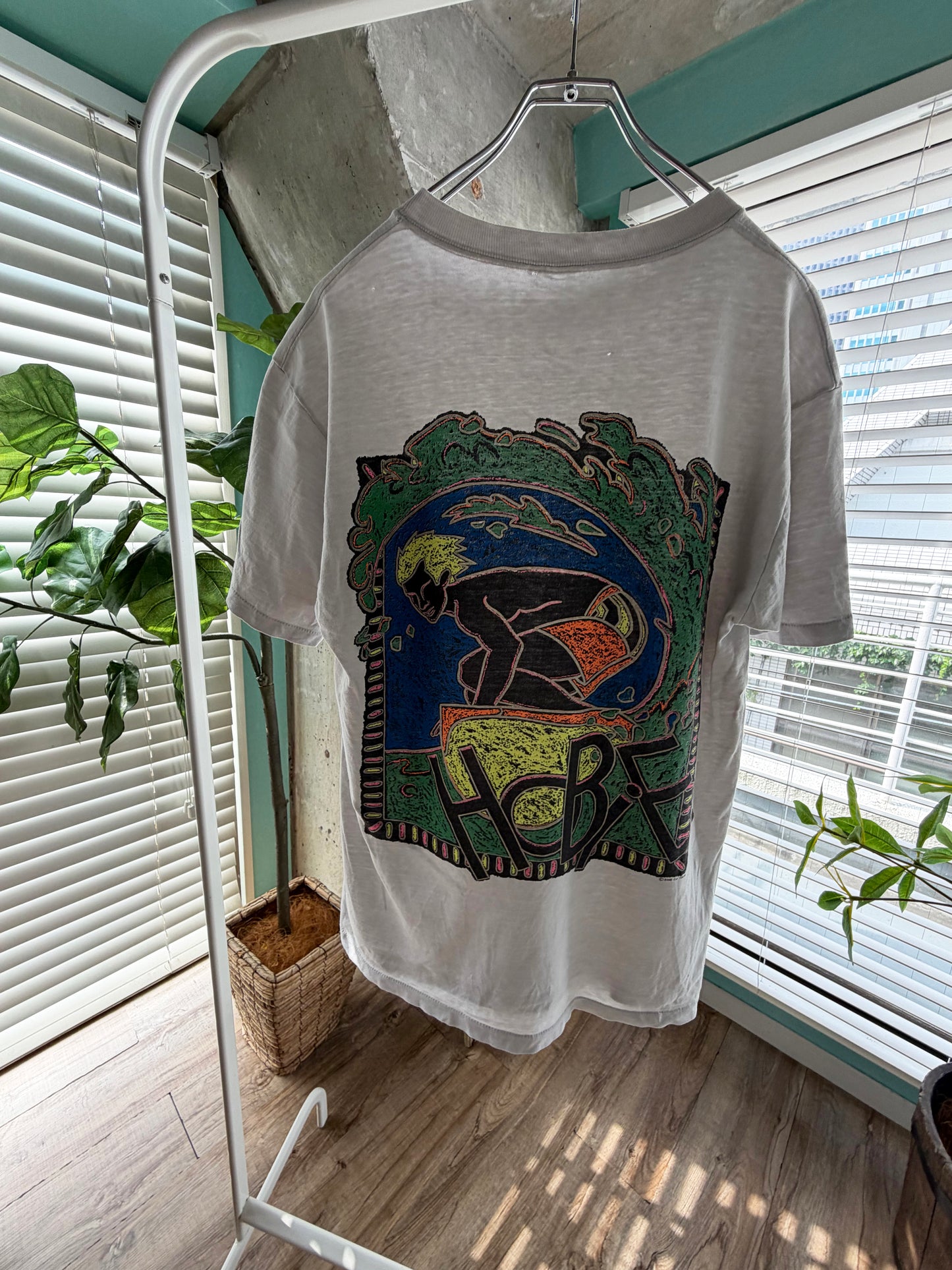 80's Hobie surfing pocket  tee men's M 相当