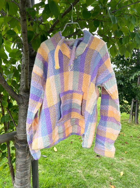 Pastel check pattan Baja Hoodie Mexican parka （women's XL）