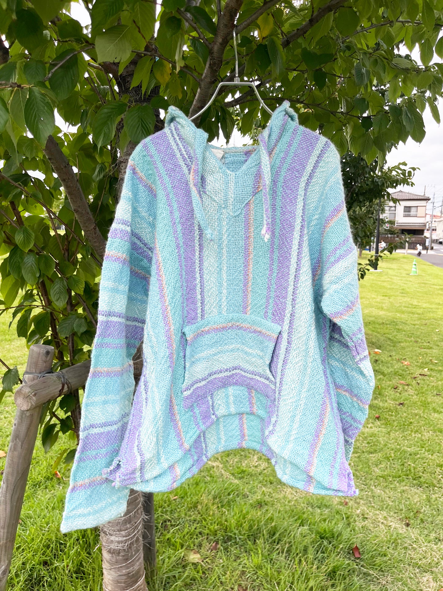 Pastel Blue Baja Hoodie mexican parka (Size XL)
