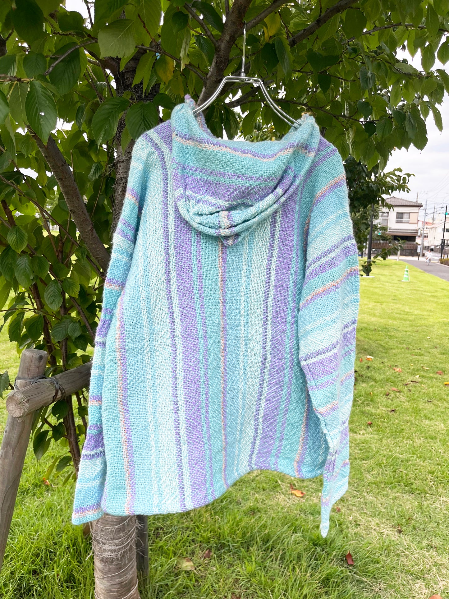 Pastel Blue Baja Hoodie mexican parka (Size XL)