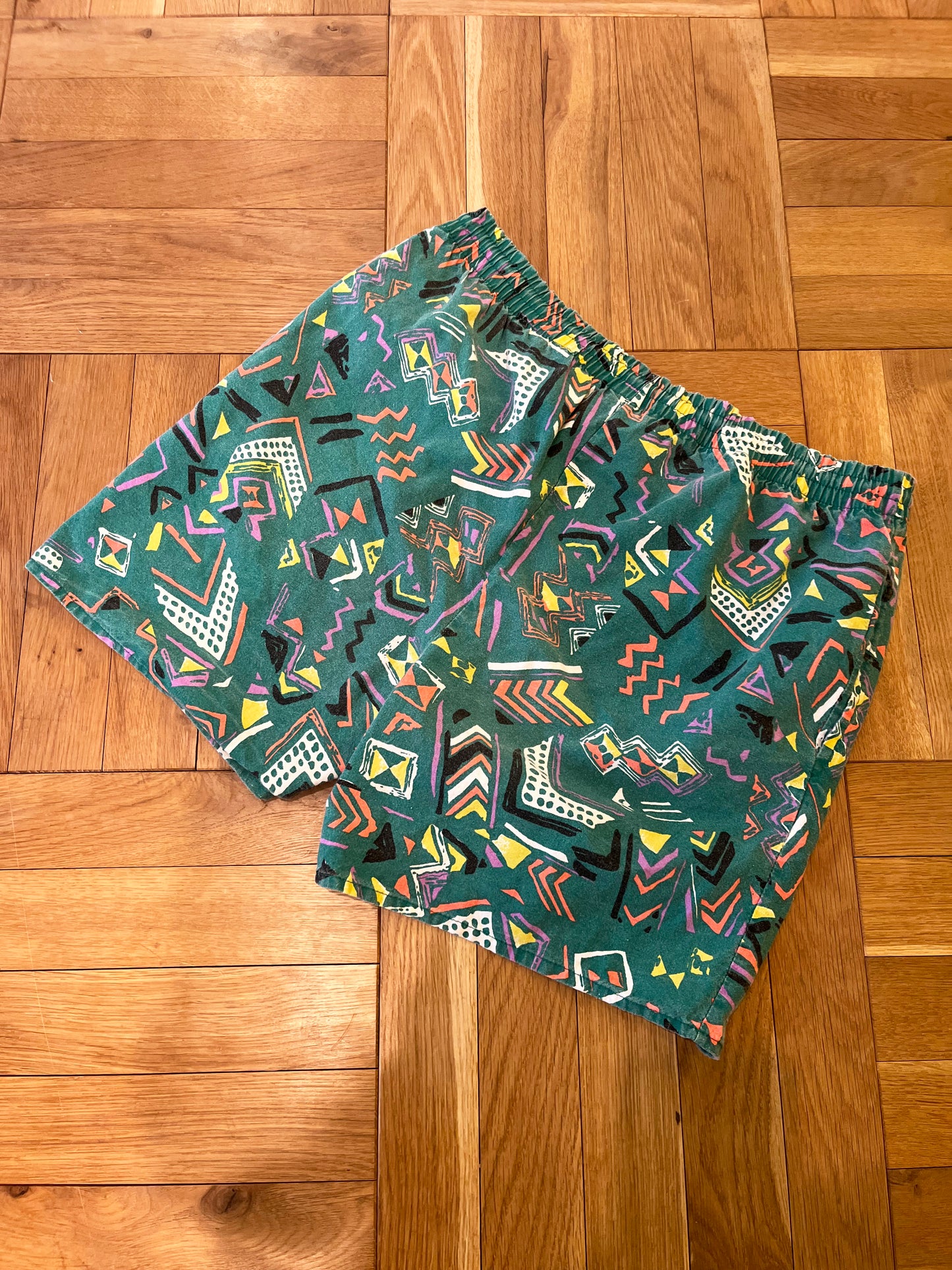 【EURO vintage】Green Cotton beach shorts (men's M）※実際はXL相当