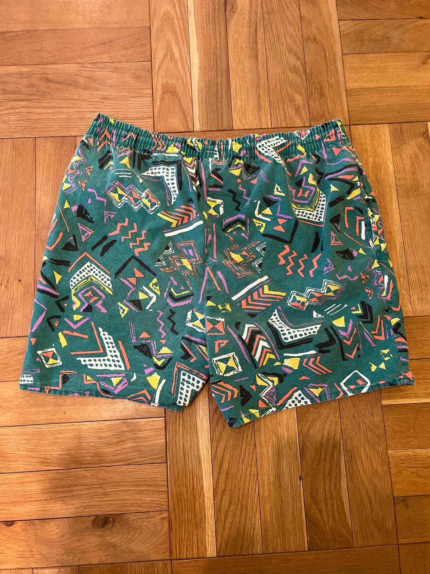 【EURO vintage】Green Cotton beach shorts (men's M）※実際はXL相当