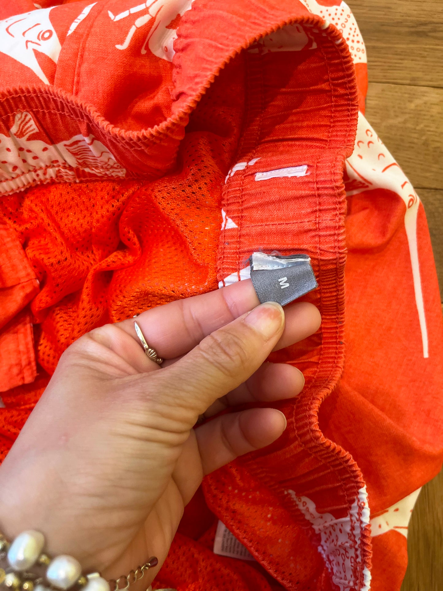 【EURO vintage】Underwater pattern Nylon beach shorts (men's M）