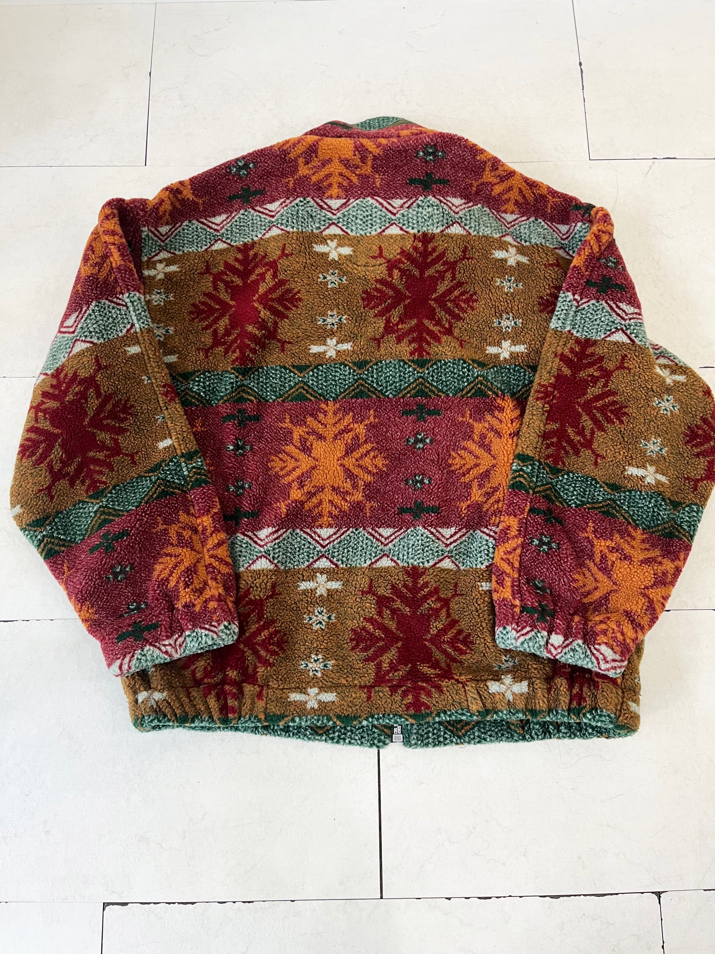 EURO vintage Healey Native Patten Zip UP Fleece Jacket (size XXL)