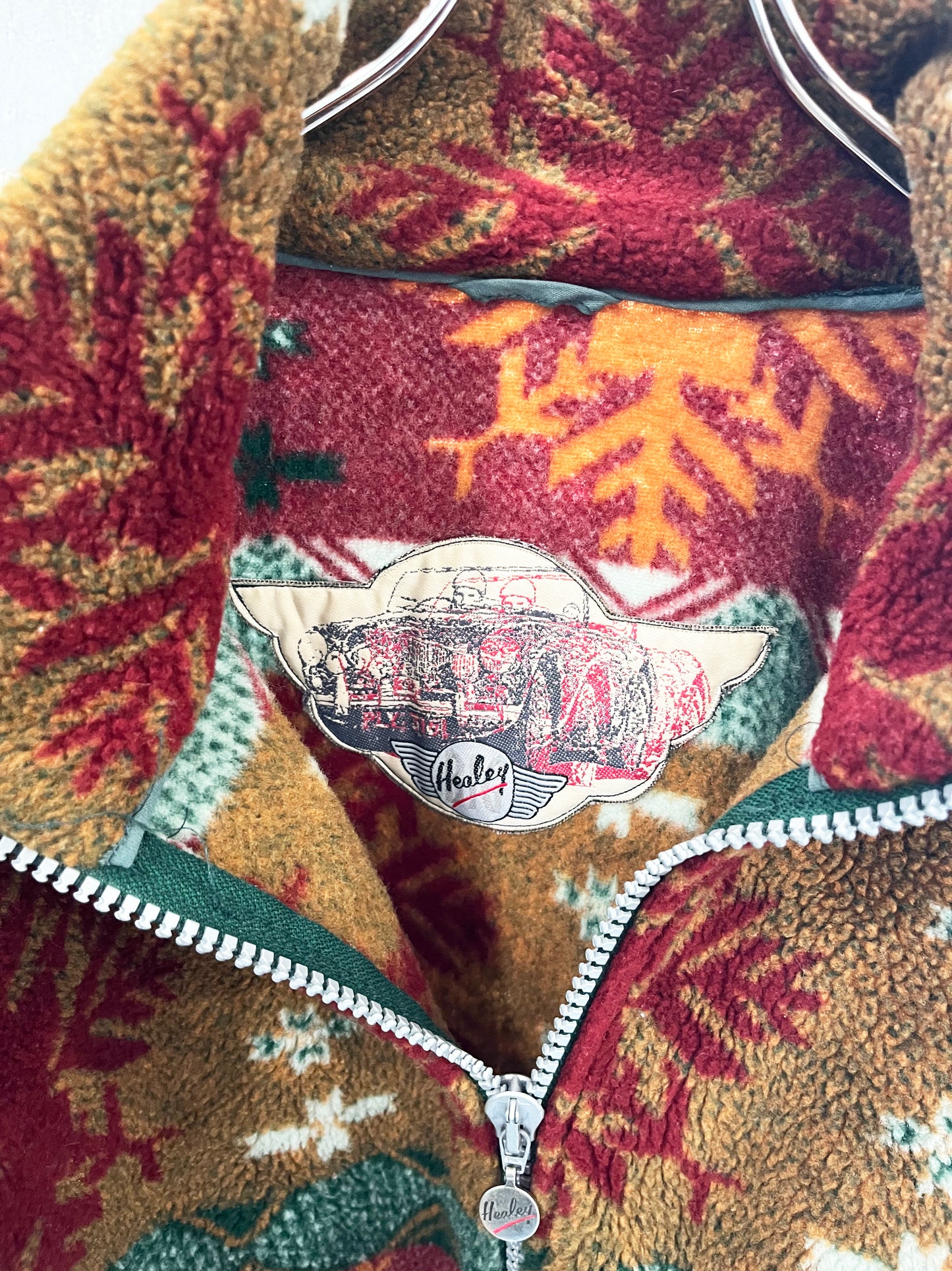 EURO vintage Healey Native Patten Zip UP Fleece Jacket (size XXL)