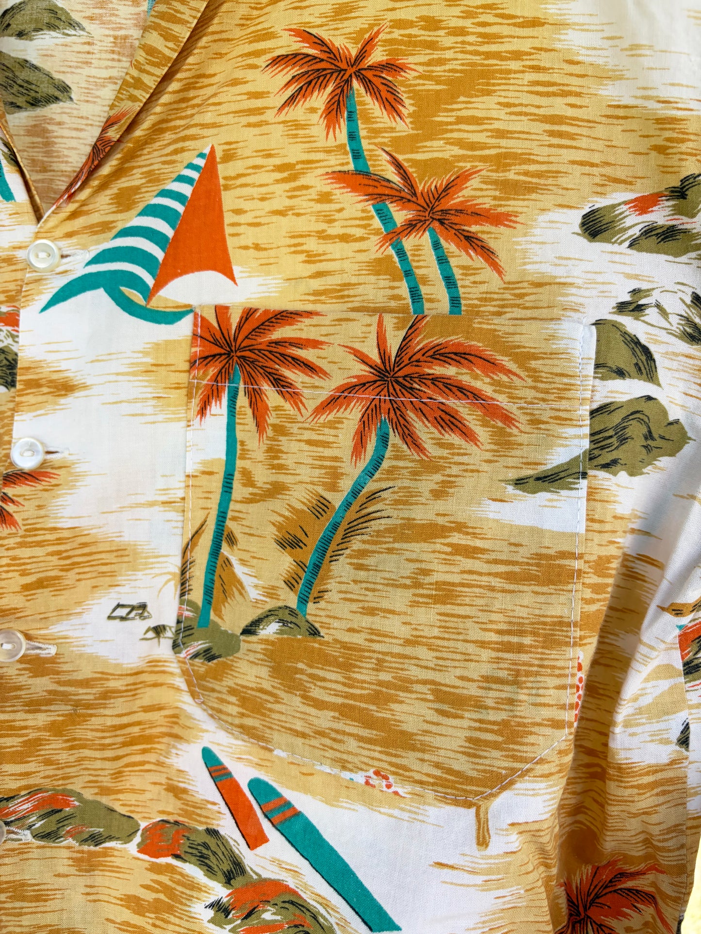 vintage Seascape pattan aloha shirt (women's L相当)