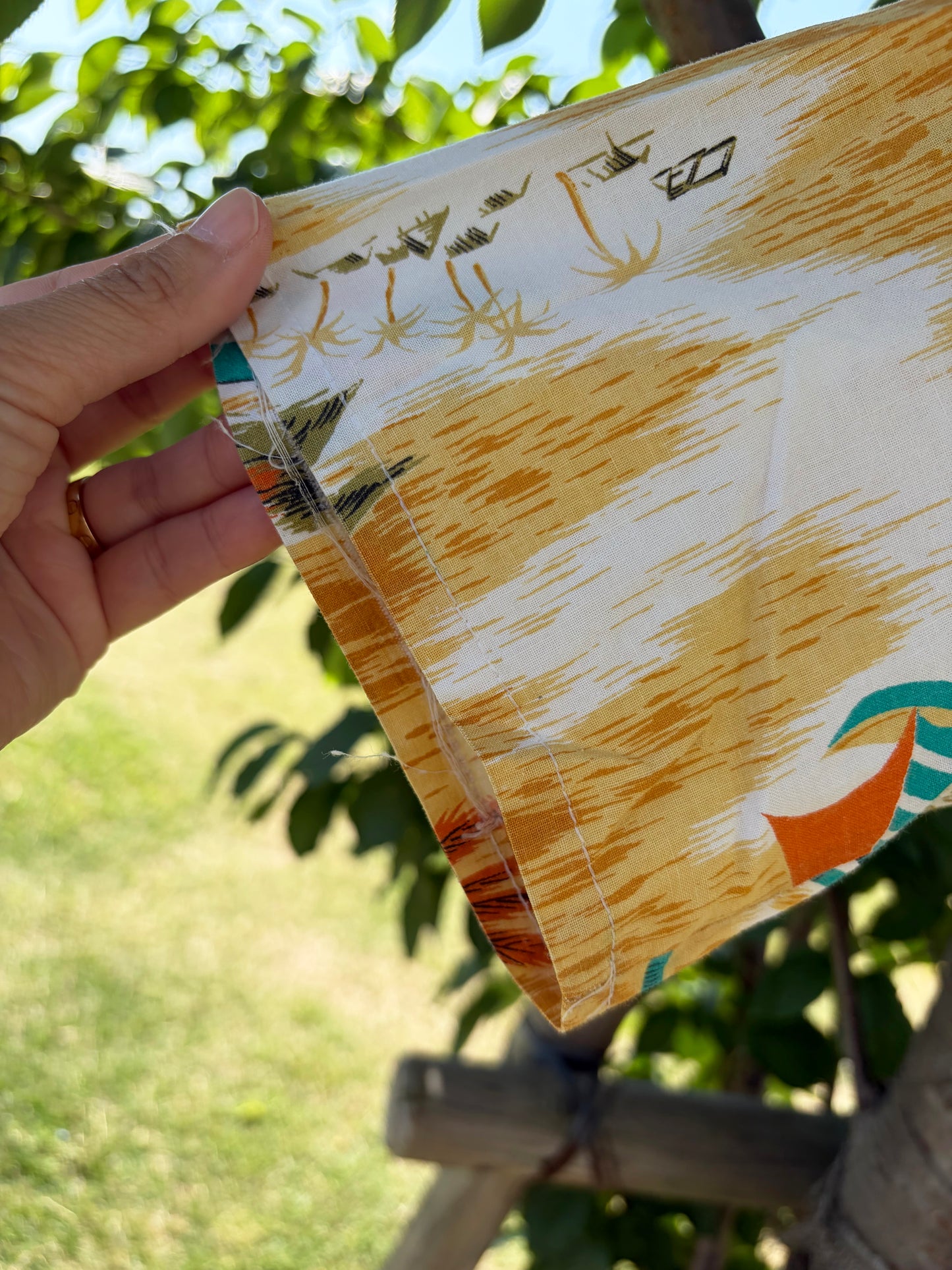 vintage Seascape pattan aloha shirt (women's L相当)