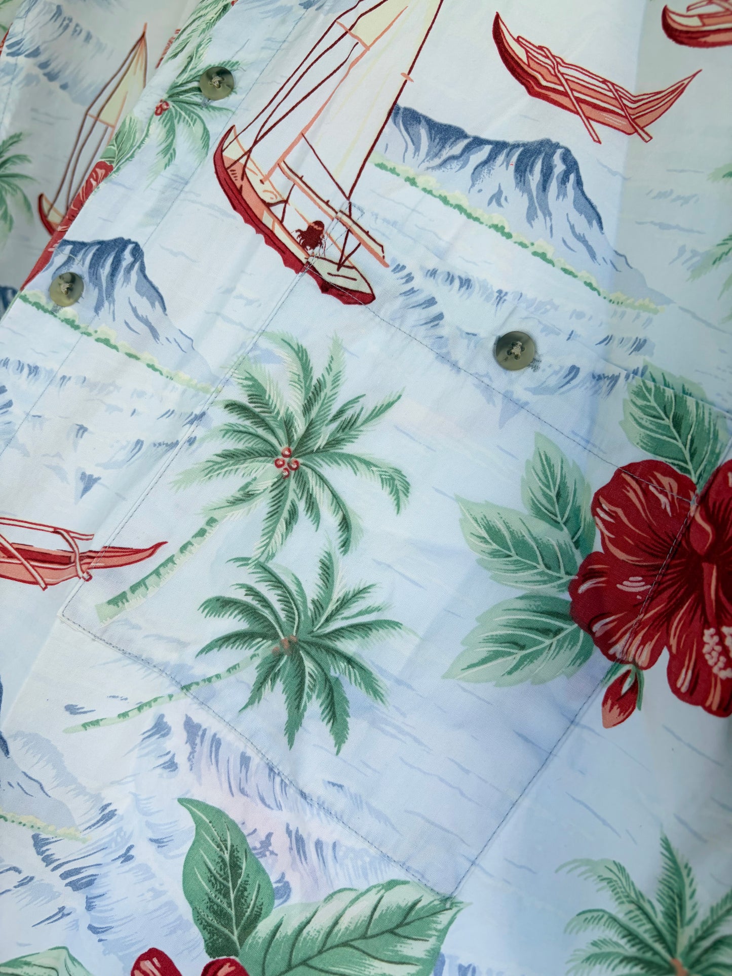CAMPIA MODA All Over Pattan Cotton Aloha Shirt (men's M)