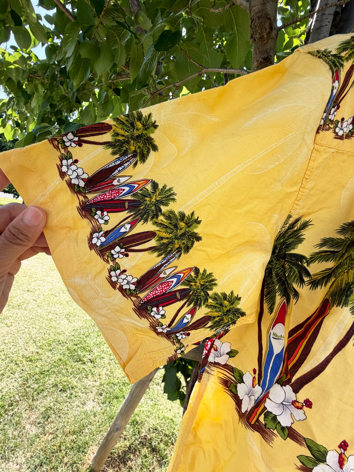 FAVANT Surf Board Pattan Cotton Aloha shirt (men's L)