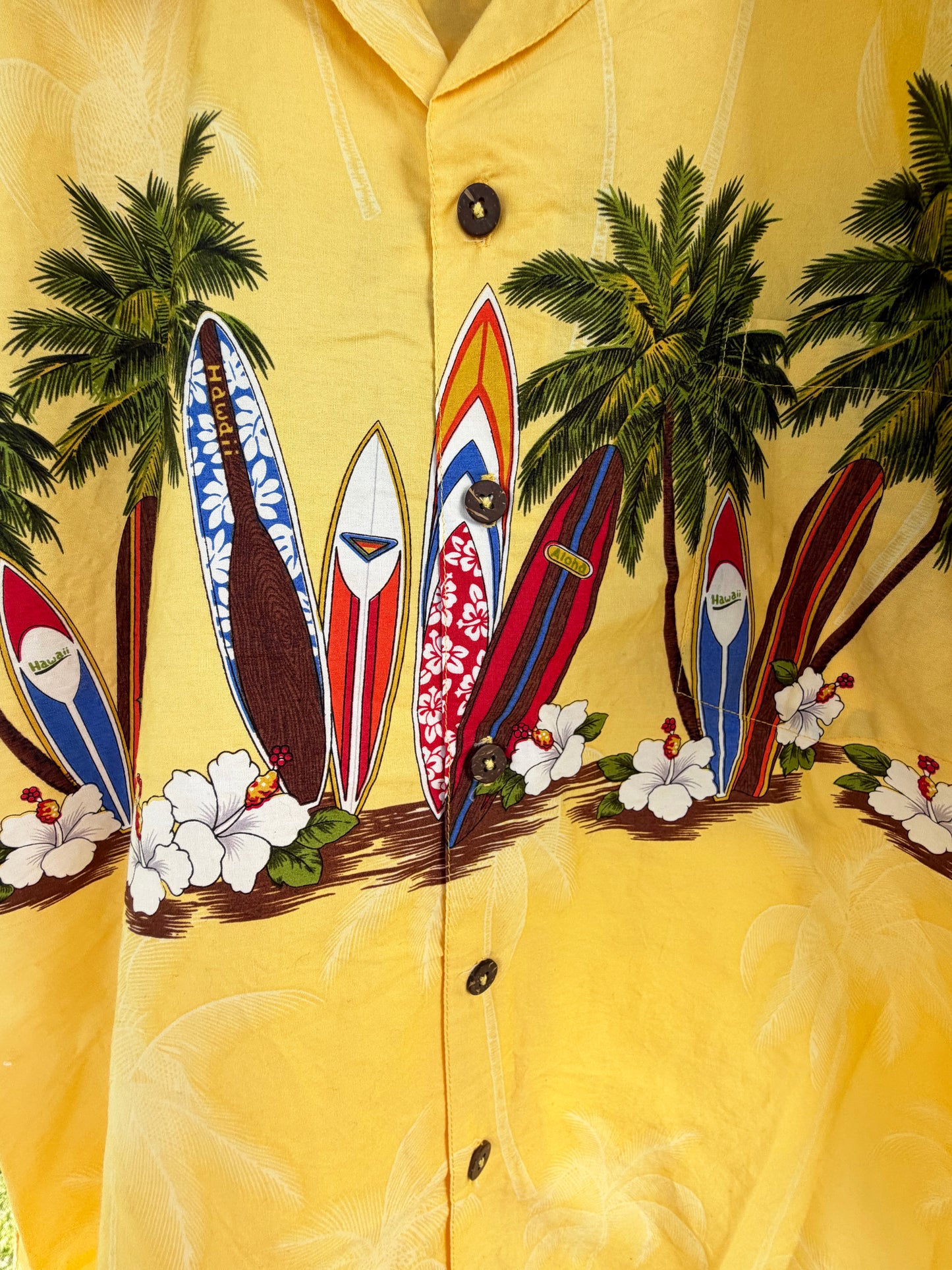 FAVANT Surf Board Pattan Cotton Aloha shirt (men's L)