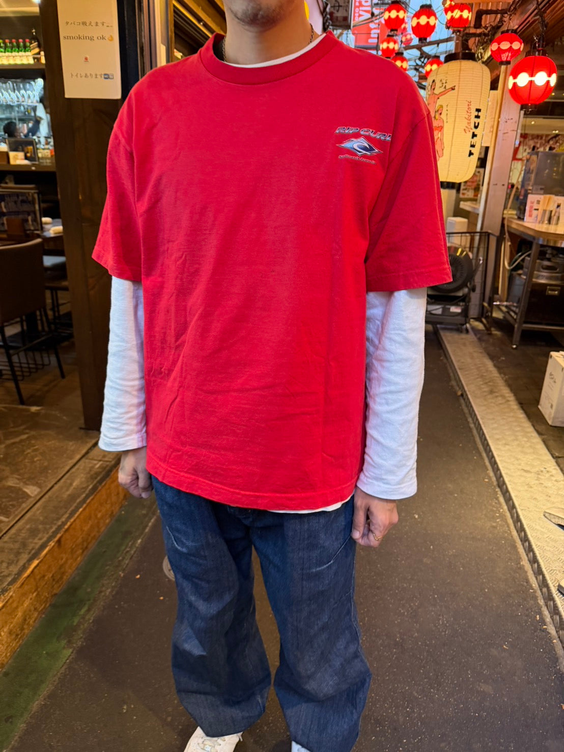 00's Ripcurl Surf Board Australia Print Tee men's L相当