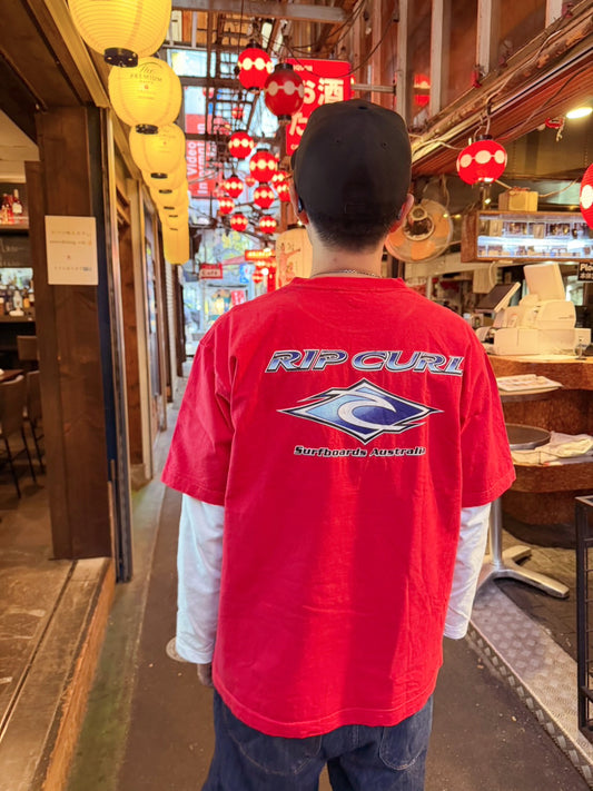 00's Ripcurl Surf Board Australia Print Tee men's L相当