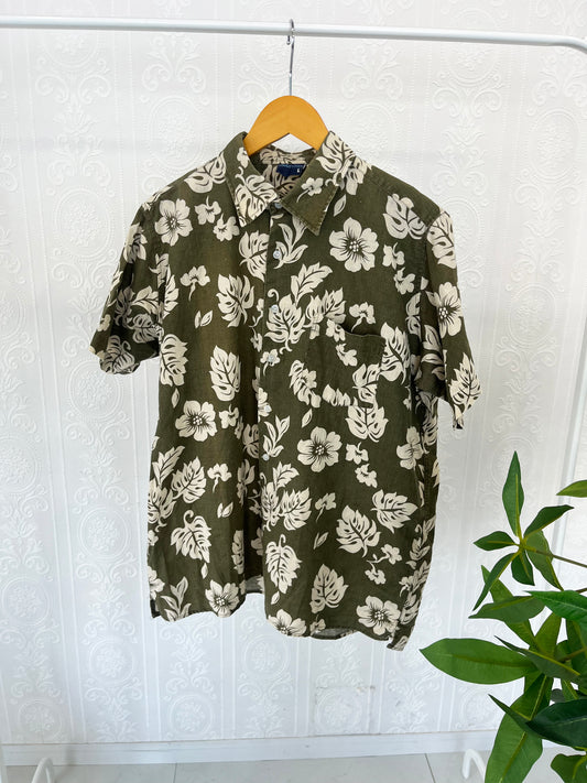 90's fishbone  Cotton aloha shirt (men's L)