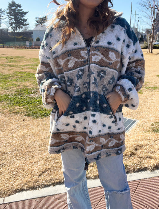 Euro vintage Iris Unglaub zip-up fleece jacket  (men's M相当)