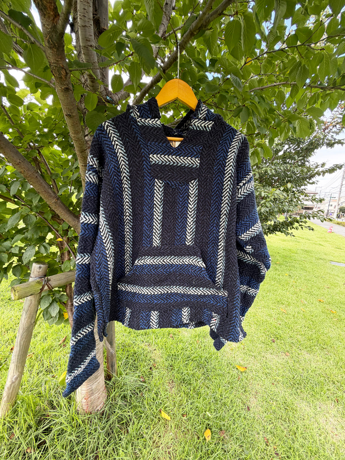Baja Joe Navy Herringbone Baja Hoodie  (size L)