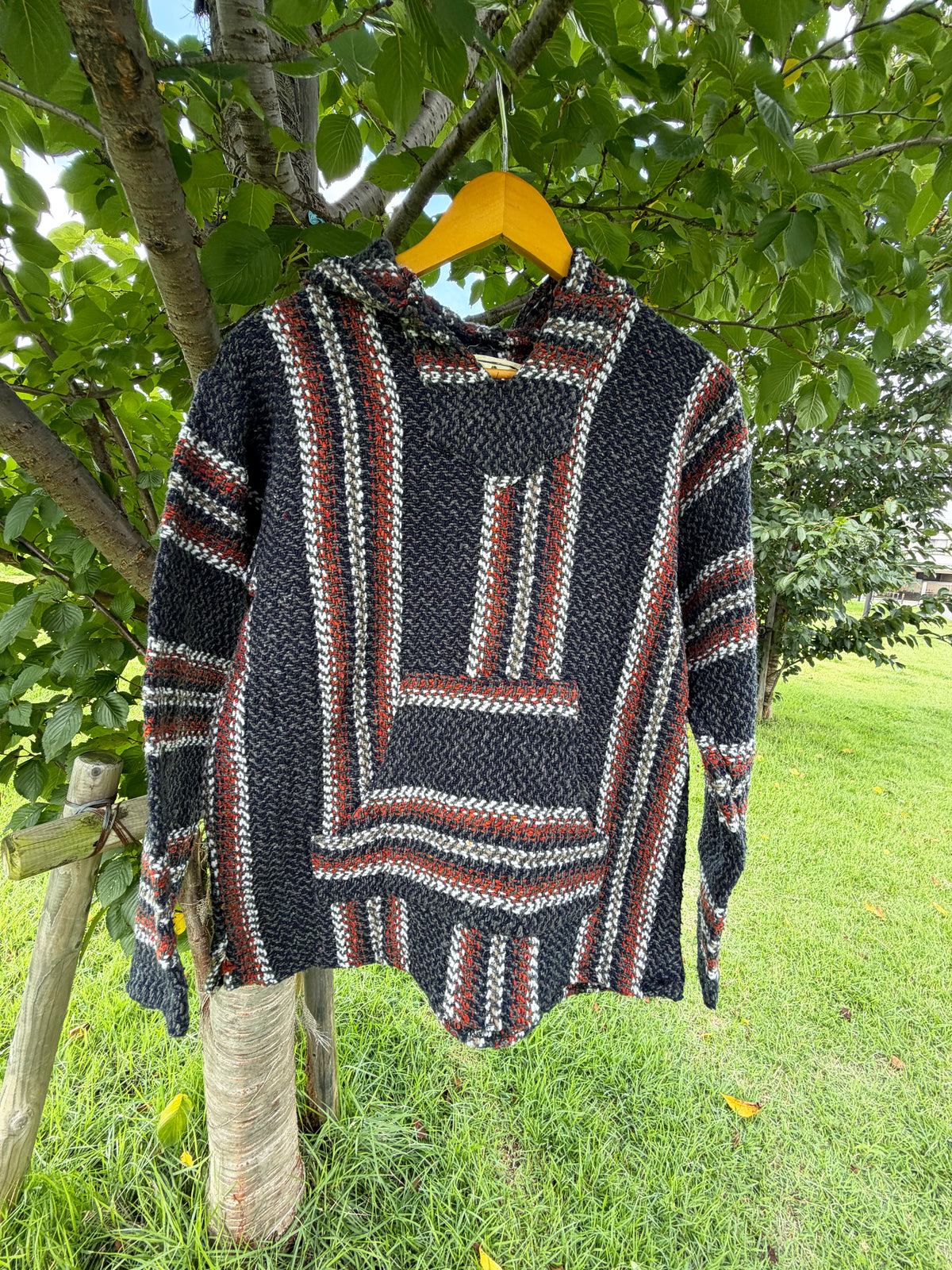 Baja Joe Black Multi Stripe Baja Hoodie (size M)