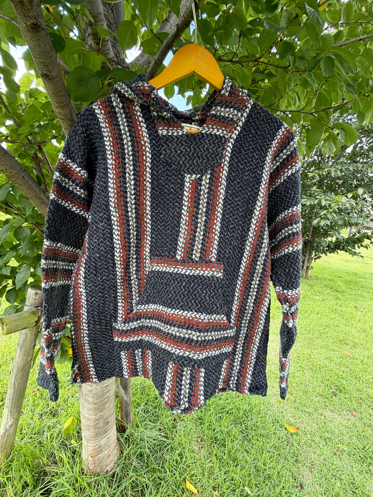 Baja Joe Black Multi Stripe Baja Hoodie (size M)