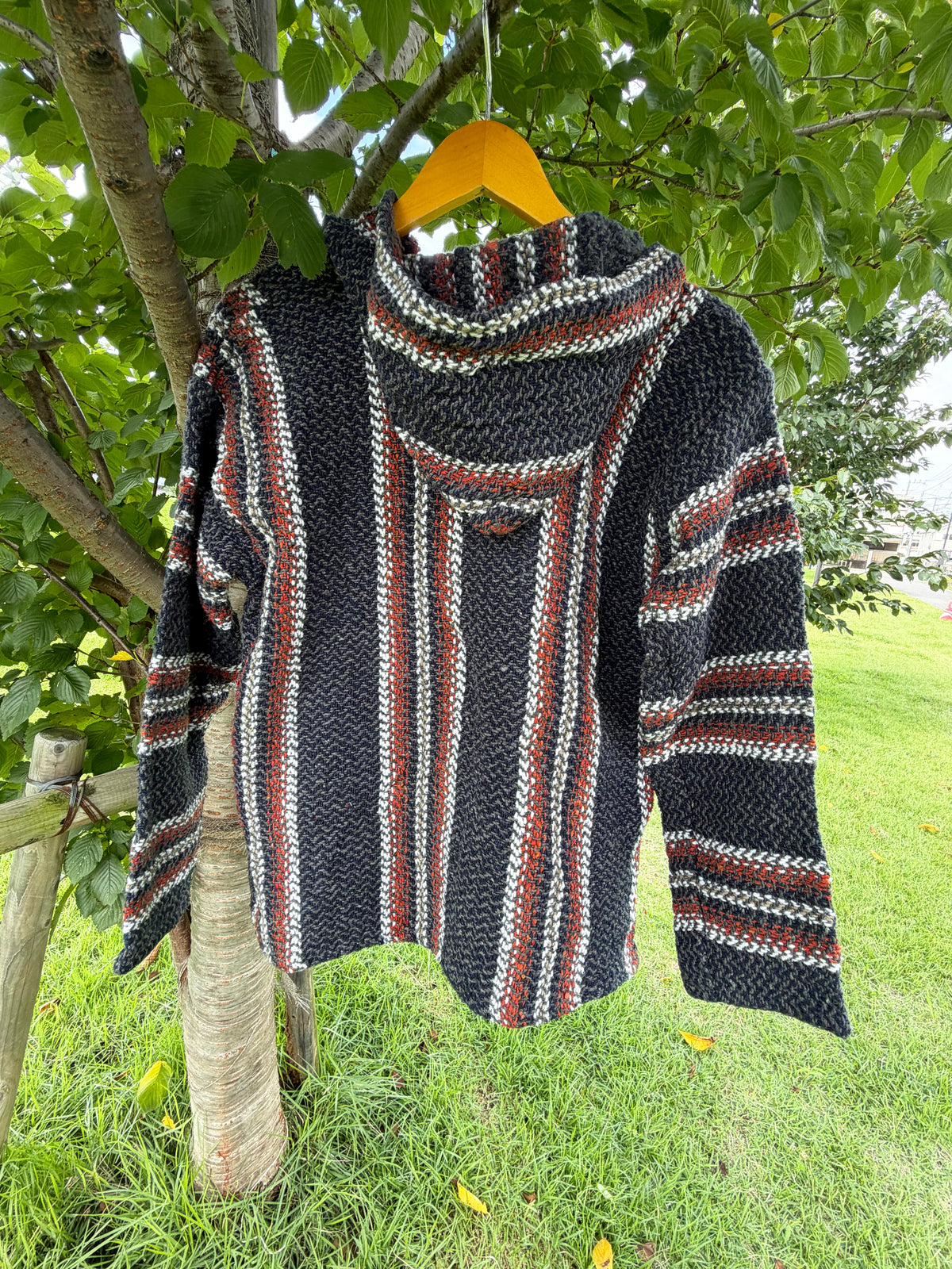 Baja Joe Black Multi Stripe Baja Hoodie (size M)