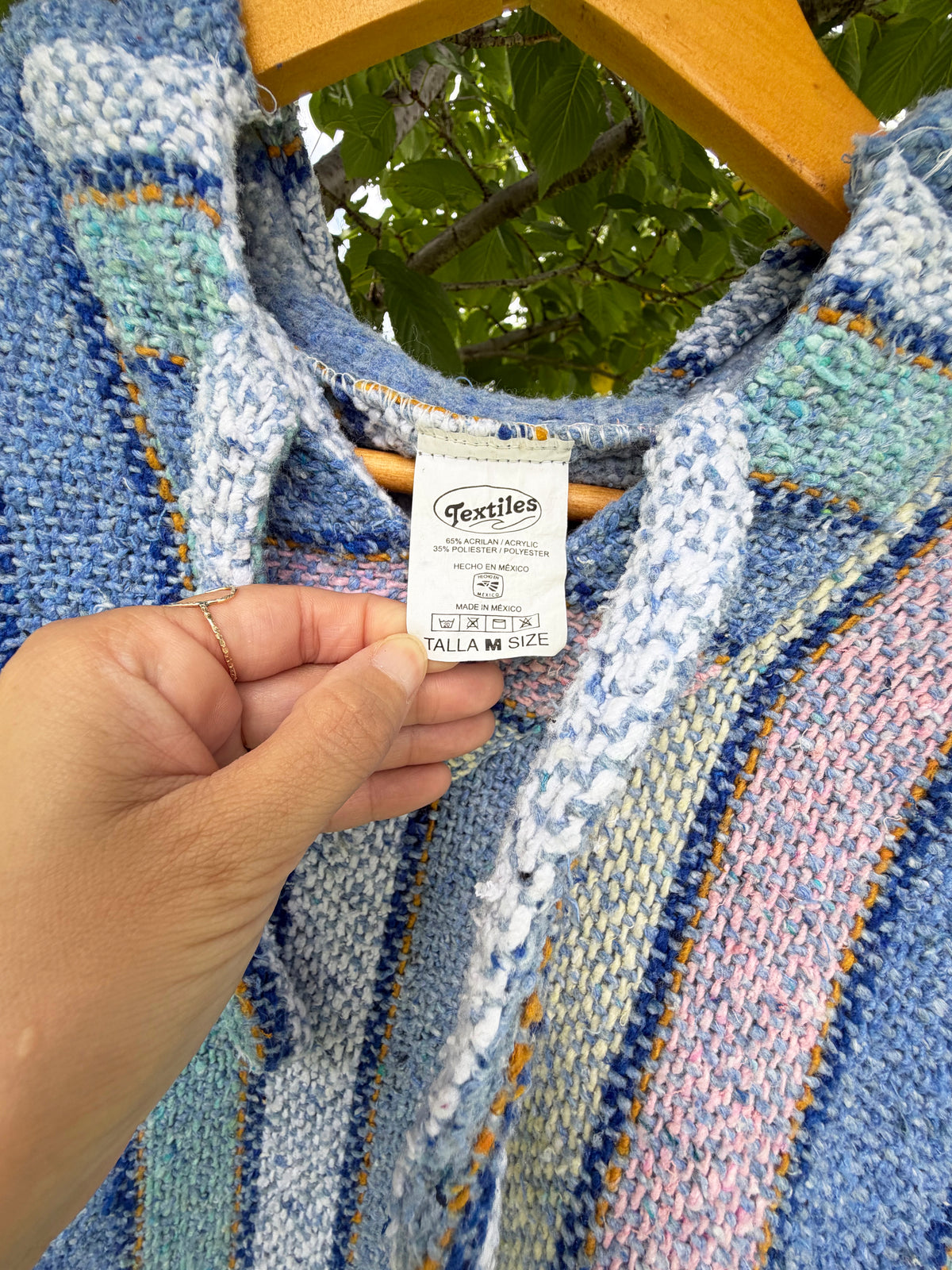 Textiles Pastel Multi stripe Baja Hoodie (size M)