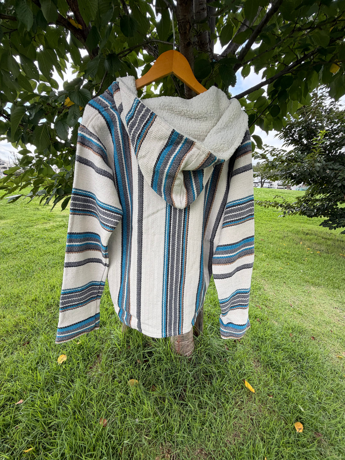 Senor Lopez Ivory Multi Stripe Baja Hoodie size M